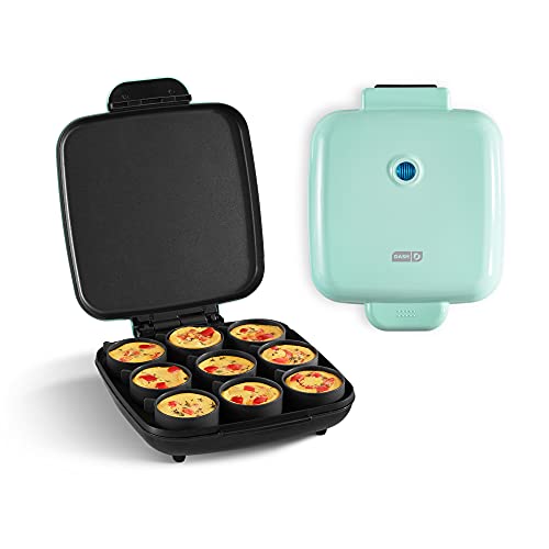 DASH Sous Vide Style Family Size Egg Bite Maker for Breakfast Bites Sandwiches Healthy Snacks or Desserts Keto  Paleo Friendly (9 Servings) Aqua